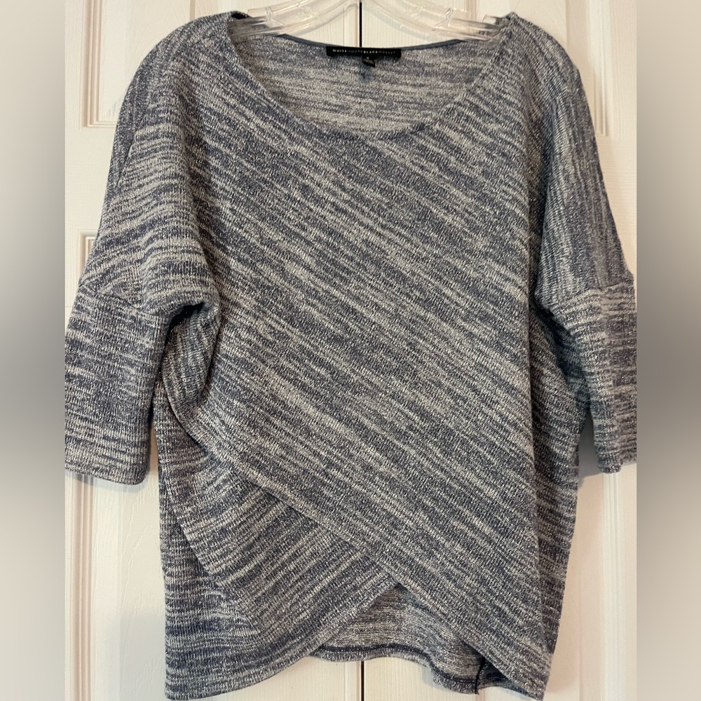 White House, black market, blue and white sweater